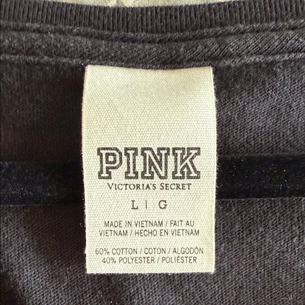 PINK Victoria's Secret Black Top with Silver Sequins - Picture 6 of 6